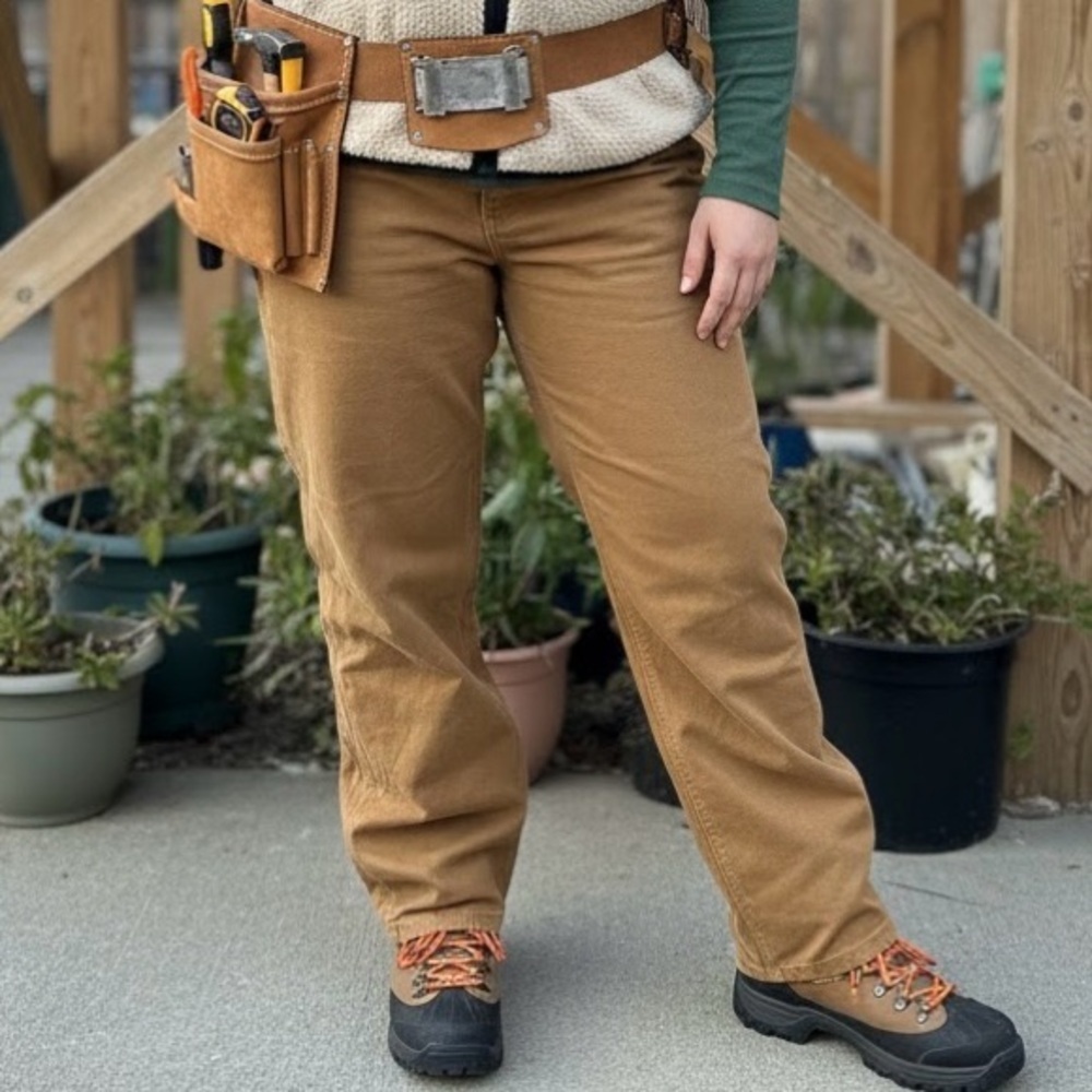 DICKIE’S Women’s Utilitycore Tan Canvas Gorpcore Workwear Carpenter Pants Grunge